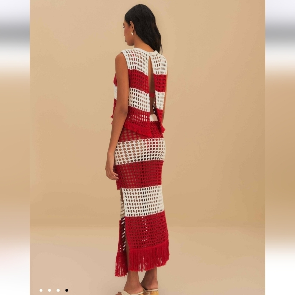Farm Rio NWOTs Striped Crochet Skirt Set - Picture 2 of 12